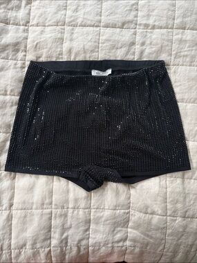 Bear Dance Black Sequin Bike Shorts